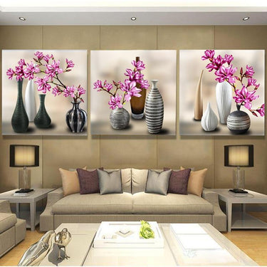 Red Floral Vase Crystal Diamond Painting Kit - DIY